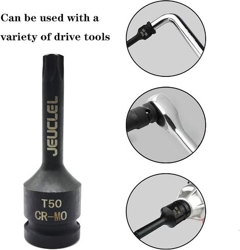T70 Torx Star 6 Point Impact Bit Socket, T70 1/2-Inch Square Drive 3-Inch Long Torx Socket, Cr-Mo Steel Lengthen Screwdriver Socket Adapter Tool in Saudi Arabia