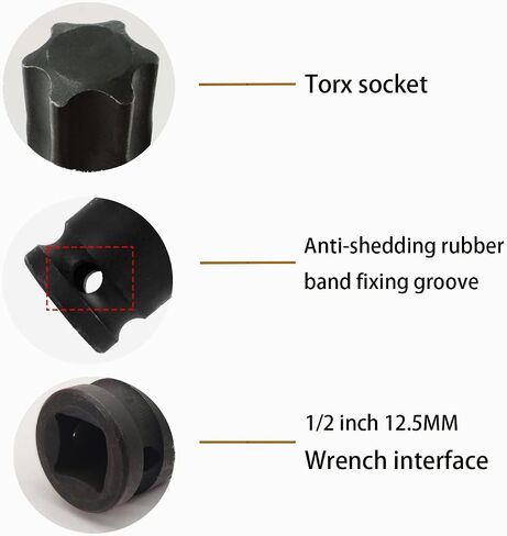 T70 Torx Star 6 Point Impact Bit Socket, T70 1/2-Inch Square Drive 3-Inch Long Torx Socket, Cr-Mo Steel Lengthen Screwdriver Socket Adapter Tool in Saudi Arabia