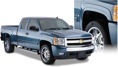 Bushwacker OE Style Factory Front & Rear Fender Flares | 4-Piece Set, Black, Smooth Finish | 40941-02 | Fits 2007-2013 Chevrolet Silverado 1500 w/ 5.8' Bed in Kuwait
