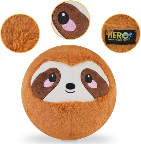 Hero Chuckles Ball Plush Dog Toy - Dog Squeaky Toys - Durable Ball with 3 in 1 Squeaker, Sloth in Saudi Arabia