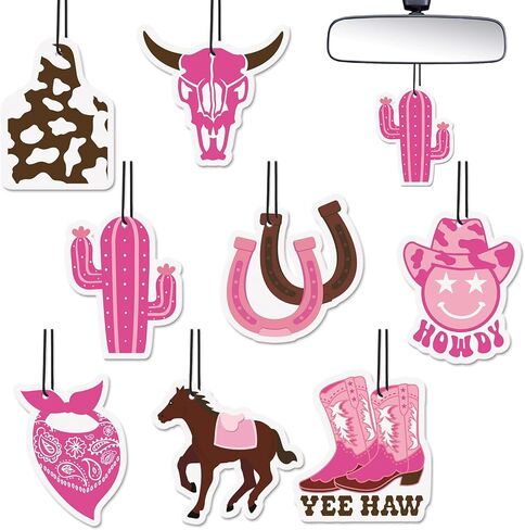 الغربية راعية البقر سيارة معطرات الهواء لطيف اكسسوارات السيارات الداخلية المعطرة هدية معلقة للنساء الفتيات Pinkk مرآة الرؤية الخلفية قلادة preppy العصرية الحلي الزخرفية الملحقات الآلية in Kuwait