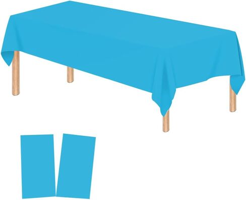 2 Pack Plastic Tablecloths Disposable Table Covers Plastic Table Cloths for BBQ Picnic Birthday Wedding Parties Waterproof and Oil-proof Table Cloth Light Weight Thin Light Pink TableCover 54 x 108 In in Kuwait