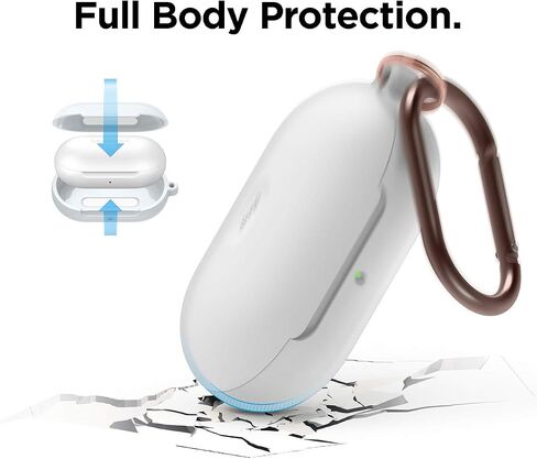 حافظة Elago من السيليكون مصممة لجراب Samsung Galaxy Buds Plus (2020) / حافظة Galaxy Buds (2019) [رمادي لافندر] - حماية كاملة للجسم، وسادة جل لاصقة in Kuwait