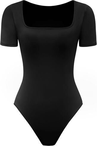 بدلة للجسم نسائية من BeryLove برقبة مربعة وأكمام قصيرة وجذابة وإغلاق سريع in Kuwait