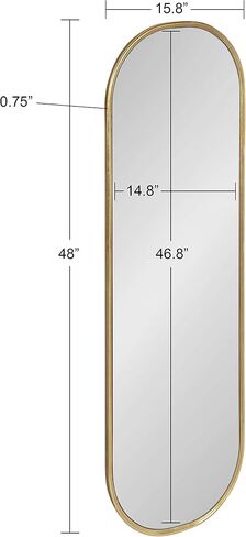 Kate and Laurel Caskill Modern Oval Mirror, 18" x 24", Black, Capsule-Shaped Accent Mirror for Entryway, Living Room, or Bathroom in Saudi Arabia