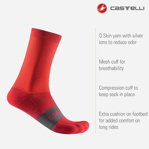 Castelli Espresso 15 Sock, Performance Cycling Apparel Sock with Arch Support & Cushion Pad in Saudi Arabia