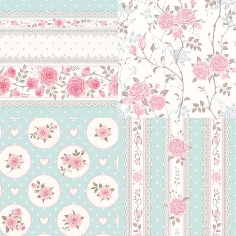 Scrapbook Paper, 24 Sheets Rose Floral Craft Scrapbooking Paper Pad, 6'' x 6'' Single-sided Printing Junk Journal Paper Supplies for Card Making Art Album Decorative in Saudi Arabia