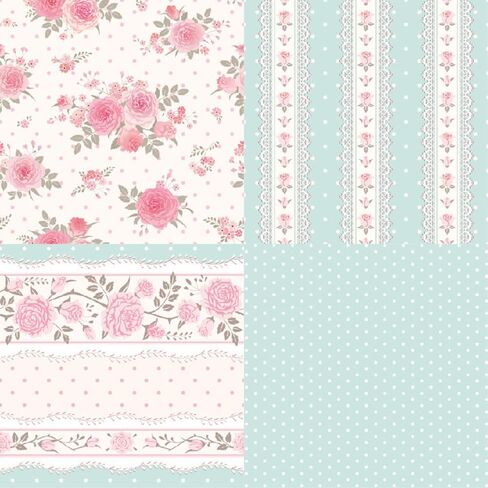 Scrapbook Paper, 24 Sheets Rose Floral Craft Scrapbooking Paper Pad, 6'' x 6'' Single-sided Printing Junk Journal Paper Supplies for Card Making Art Album Decorative in Saudi Arabia