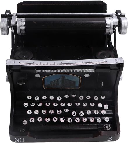 Antique Typewriter Model, Show Taste Black Portable Typewriter Manual Polishing Widely Applicable for Home in Saudi Arabia
