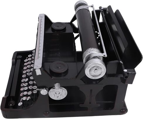 Antique Typewriter Model, Show Taste Black Portable Typewriter Manual Polishing Widely Applicable for Home in Saudi Arabia