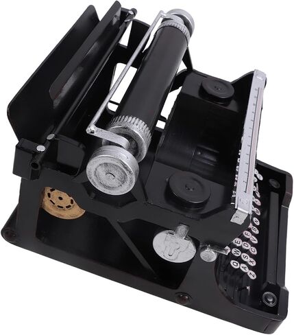 Antique Typewriter Model, Show Taste Black Portable Typewriter Manual Polishing Widely Applicable for Home in Saudi Arabia