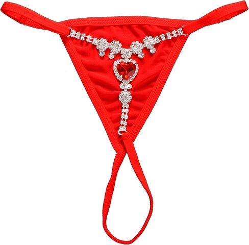 Summer Beach Crystal Heart Pendant Thong Panties Rhinestone Chain Thong G String Sexy Bikini Rhinestone Heart Waist Body Chain Jewelry for Women in Saudi Arabia