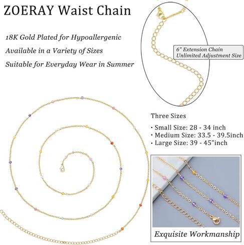 سلسلة خصر للنساء مطلية بالذهب عيار 18 قيراط قابلة للتعديل وسلسلة بطن مثيرة وسلسلة بيكيني للشاطئ مقاس كبير مجوهرات للجسم in Kuwait