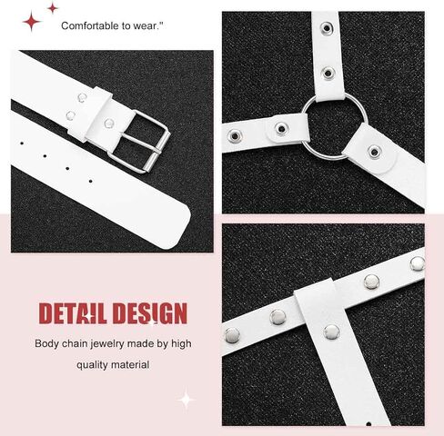 COSYDAYS Women Punk Leather Harness Belt Fashion Waist Belts Gothic Strap Chest Chains Belt Rave Harness Belts in Saudi Arabia
