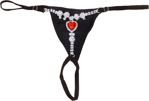 Summer Beach Crystal Heart Pendant Thong Panties Rhinestone Chain Thong G String Sexy Bikini Rhinestone Heart Waist Body Chain Jewelry for Women in Saudi Arabia