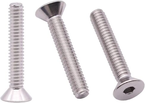 M3-0.5 x 30mm (100 Pack) Stainless Steel Flat Head Socket Head Cap Screws, Hex Drive Flat Head Screws Machine Screws, Full Thread, Bright Finish in Saudi Arabia
