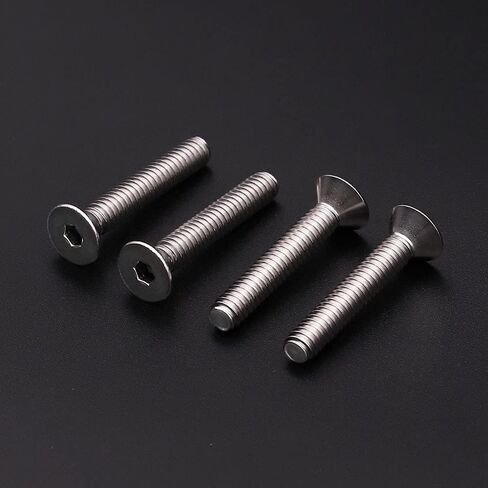 M3-0.5 x 30mm (100 Pack) Stainless Steel Flat Head Socket Head Cap Screws, Hex Drive Flat Head Screws Machine Screws, Full Thread, Bright Finish in Saudi Arabia