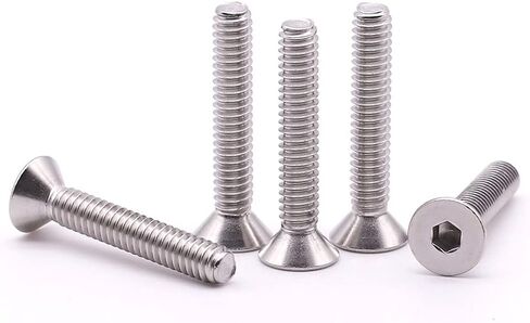 M3-0.5 x 30mm (100 Pack) Stainless Steel Flat Head Socket Head Cap Screws, Hex Drive Flat Head Screws Machine Screws, Full Thread, Bright Finish in Saudi Arabia
