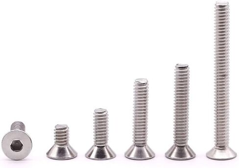 M3-0.5 x 30mm (100 Pack) Stainless Steel Flat Head Socket Head Cap Screws, Hex Drive Flat Head Screws Machine Screws, Full Thread, Bright Finish in Saudi Arabia