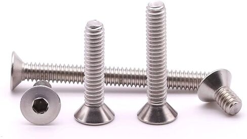 M3-0.5 x 30mm (100 Pack) Stainless Steel Flat Head Socket Head Cap Screws, Hex Drive Flat Head Screws Machine Screws, Full Thread, Bright Finish in Saudi Arabia