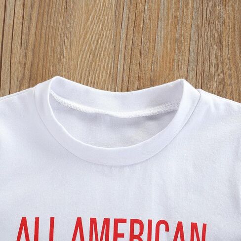 Toddler Baby Boy 4th of July Outfit Short Sleeve T-shirt Top American Flag Shorts 2Pcs Summer Clothes Set in Kuwait