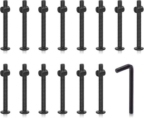 Hilitchi M6 Black Hex Socket Head Screws Bolts Barrel Nuts Hardware Assortment Kit for Crib Baby Bed Furniture Cots (M6×75-25PCS) in Saudi Arabia