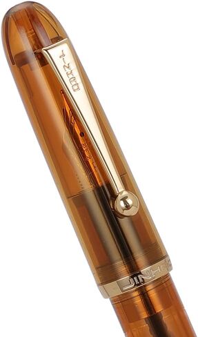 Jinhao 9016 Fountain Pen Fine Point, Dadao Series Transparent Amble Acrylic Heartbeat Nib with Large Converter for Writing in Saudi Arabia