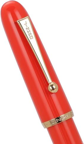 Jinhao 9016 Fountain Pen Fine Point, Dadao Series Transparent Amble Acrylic Heartbeat Nib with Large Converter for Writing in Saudi Arabia