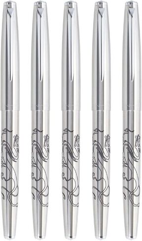 Gullor 5 PCS Stainless Steel EF Nib Classic Fountain Pens Set with Ink Converters in Saudi Arabia