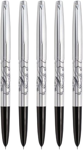 Gullor 5 PCS Stainless Steel EF Nib Classic Fountain Pens Set with Ink Converters in Saudi Arabia