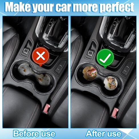 16 PCS Ceramic Car Sublimation Blanks Cupholders,2.6'' Absorbent Ceramic Sublimation Coasters Blanks with Finger Notch,Ceramic Stone Car Cup Coasters with Cork Back for Keeping Drink Spill in Saudi Arabia