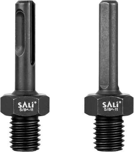 SALI 2PCS Core Drill Bit Adapter 5/8"-11 Thread Male to 3/8" SDS Plus Shank and 3/8" Triangle Shank 5/8" -11 Male Drill Bit Adapter for Threaded Diamond Hole Saw Diamond Core Drill in Saudi Arabia
