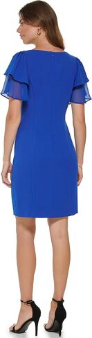 DKNY Women's Mix Media Flutter Sleeve Sheath Dress in Saudi Arabia