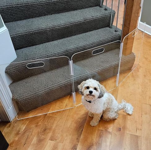 Pet Barrier (3-Panel) | Free-Standing Pet Gate | Foldable | Protect Your Indoor Living Spaces, Decorations, and Important Items from Pets | Made in The USA in Saudi Arabia