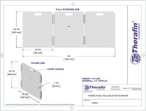 Pet Barrier (3-Panel) | Free-Standing Pet Gate | Foldable | Protect Your Indoor Living Spaces, Decorations, and Important Items from Pets | Made in The USA in Saudi Arabia