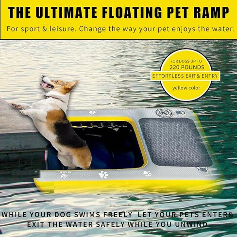 منحدر تعويم للكلاب قابل للنفخ للقوارب وحمامات السباحة، للكلاب على سلم مائي للكلاب يصل وزنها إلى 220 رطلاً in Kuwait