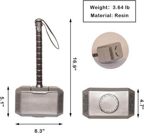 مطرقة من الراتنج مقاس 16.9 بوصة مع قاعدة بلاستيكية قابلة للإضاءة لأزياء الرسوم المتحركة، ودعائم أداء الأزياء، وديكور المنزل in Kuwait