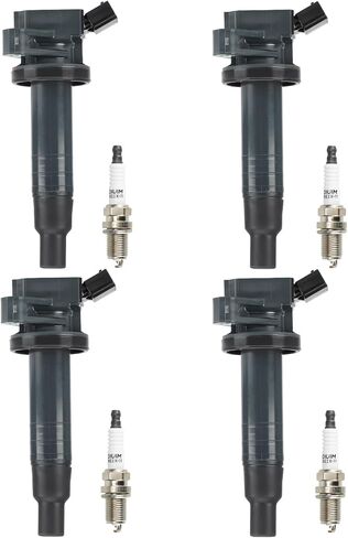 Ignition Coil Pack + Iridium Spark Plugs for 1999-2002 Chevy Prizm, 2003-2008 Pontiac Vibe, 2000-2005 Toyota Celica MR2 Spyder, 2000-2008 Corolla, 2003-2008 Mrtrix, 1.8L, UF247 IGN198 5C107, 4 Sets in Saudi Arabia