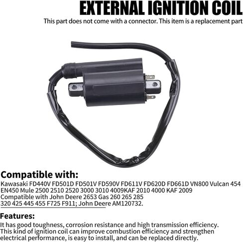 ملف الإشعال الخارجي متوافق مع Kawasaki FD440V FD501D FD501V FD590V FD611V FD620D FD661D VN800 Vulcan 454 EN450 Mule 2500 2510 2520 3000 3010 3020 4000 4010 KAF620 0 كلر650 in Kuwait