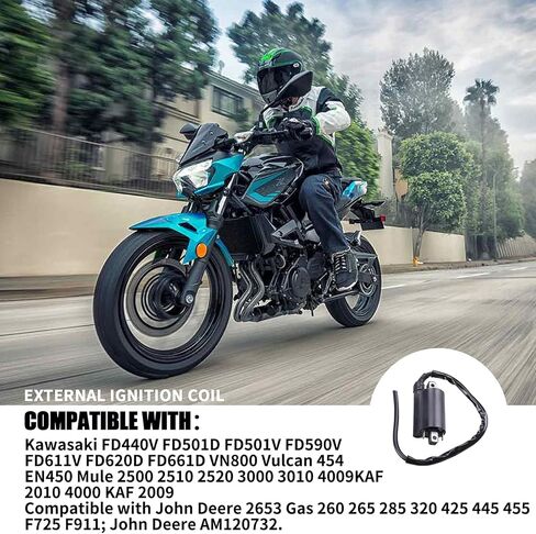 ملف الإشعال الخارجي متوافق مع Kawasaki FD440V FD501D FD501V FD590V FD611V FD620D FD661D VN800 Vulcan 454 EN450 Mule 2500 2510 2520 3000 3010 3020 4000 4010 KAF620 0 كلر650 in Kuwait