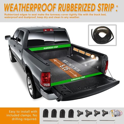 PM PERFORMOTOR Truck Bed Soft Tri-Fold Adjustable Tonneau Cover Compatible wit 1997-2004 Dakota 6.5Ft Fleetside Bed, PM-TC-T-024 in Saudi Arabia
