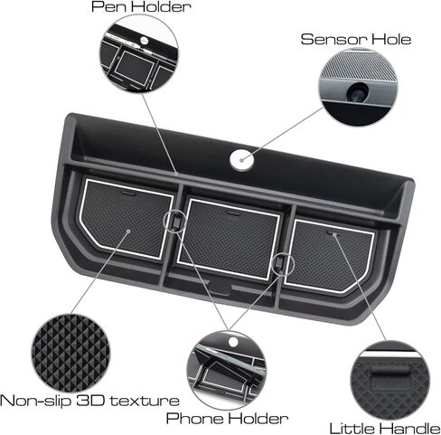 SENSHINE Center Console Organizer Tray for Ford F150 2021 2022 2023 2024 Accessories Car Interior Secondary Storage Armrest Box Insert Hidden Cubby Drawer (Red Trim) in Kuwait