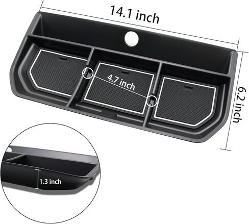 SENSHINE Center Console Organizer Tray for Ford F150 2021 2022 2023 2024 Accessories Car Interior Secondary Storage Armrest Box Insert Hidden Cubby Drawer (Red Trim) in Kuwait