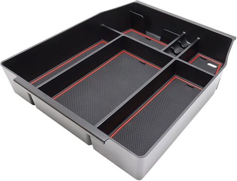 SENSHINE Center Console Organizer Tray for Ford F150 2021 2022 2023 2024 Accessories Car Interior Secondary Storage Armrest Box Insert Hidden Cubby Drawer (Red Trim) in Kuwait