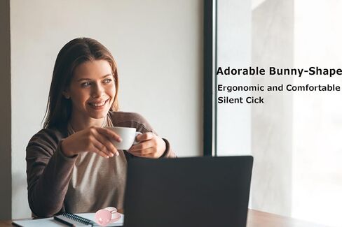 Wireless Mouse Cute Pink Mouse Kawaii Bunny Shape Rabbit Design Portable Silent Lightweight Quiet Cordless USB Optical Cordless Mice for PC Laptop Computer Mac MacBook Pro Desktop HP Kids Girls Gift in Kuwait