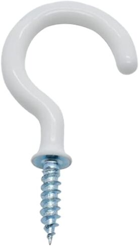 Ceiling Hooks 70 Pack,1/2" to 1-1/4" Vinyl Coated Screw-in Hooks, for Hanging Plant,Cup,Christmas Lights, Multi-Function Wall Hooks, Garage Hooks Cup Hooks for Indoors & Outdoors - White in Saudi Arabia