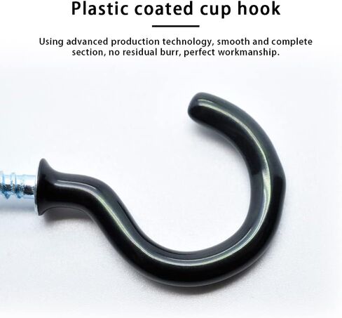 Ceiling Hooks 70 Pack,1/2" to 1-1/4" Vinyl Coated Screw-in Hooks, for Hanging Plant,Cup,Christmas Lights, Multi-Function Wall Hooks, Garage Hooks Cup Hooks for Indoors & Outdoors - White in Saudi Arabia