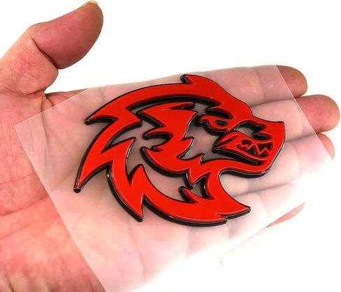2Pcs Wolf Head Emblems 3D Car Truck Motorcycles Side Rear Styling Badge Wolf Decal Custom New (Black/Red Line) in Saudi Arabia