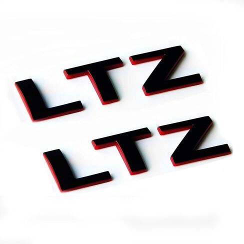 Yoaoo 2pack OEM Black LTZ Letter Nameplate Emblems Badges Compatible with Silverado Tahoe Suburban Glossy in Saudi Arabia
