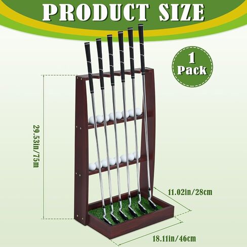 Golf Putter Stand Wooden Display Rack Golf Club Holder Stand, Brown Golf Club Organizer for Storage Sports Indoor Home Garage in Saudi Arabia